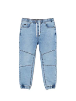Sale Jeansy jogger z ozdobnymi przeszyciami Jeansy