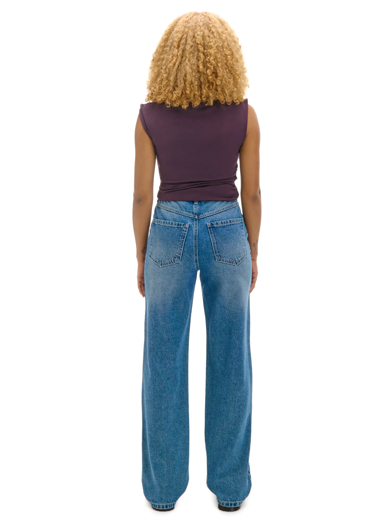 Online Jeansy straight z efektem sprania Jeansy
