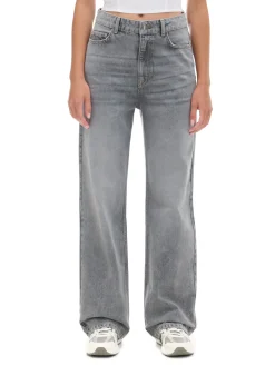 Discount Jeansy straight z wysokim stanem Jeansy