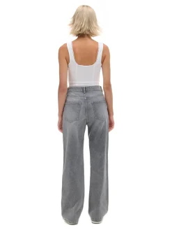 Discount Jeansy straight z wysokim stanem Jeansy