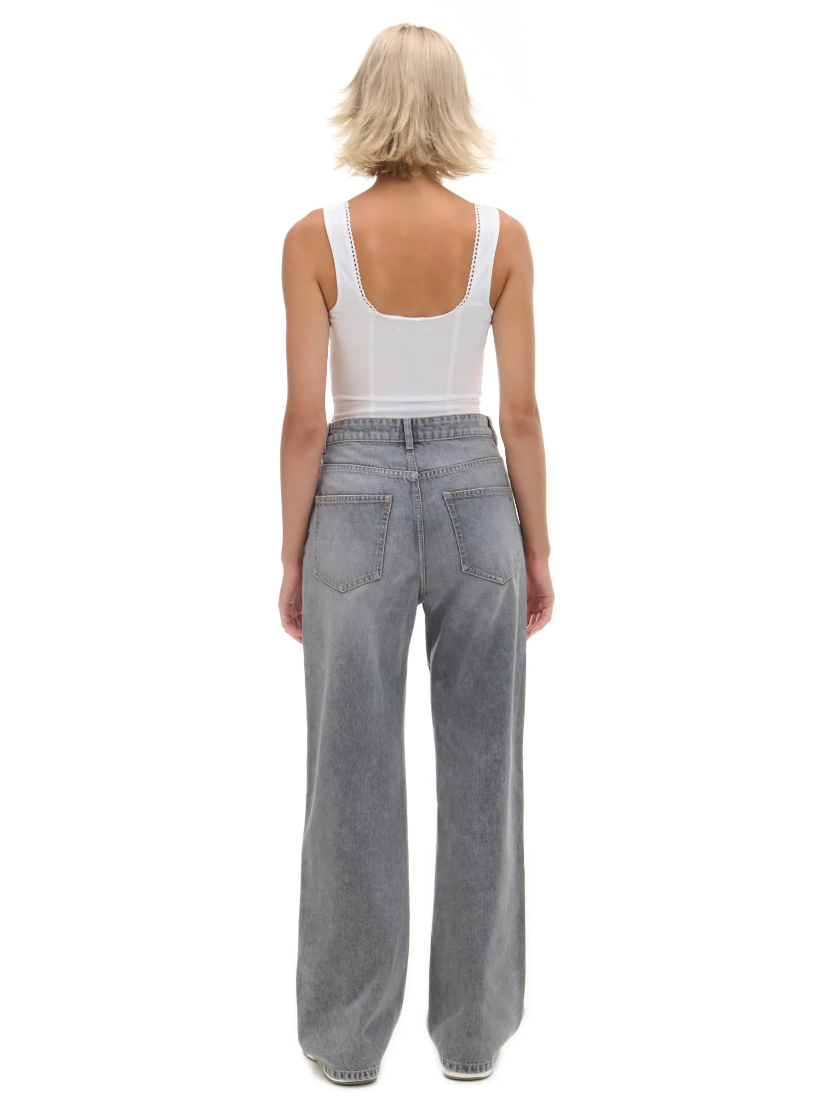 Discount Jeansy straight z wysokim stanem Jeansy