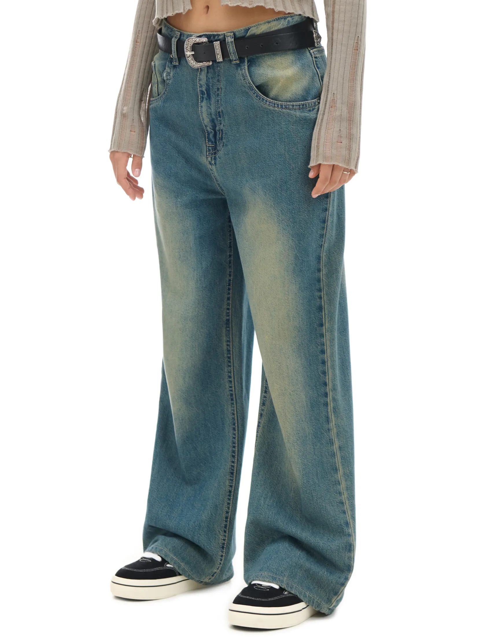 Online Jeansy wide leg PETITE Jeansy