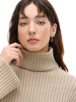 Sale Jesienny sweter oversize z golfem Swetry