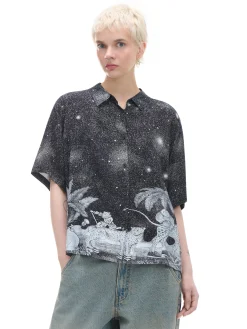 Fashion Koszula oversize z artystycznym nadrukiem Koszule, Bluzki