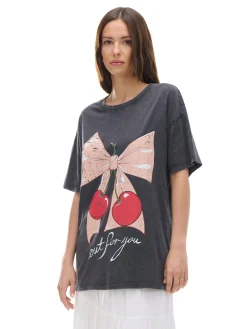 Discount Koszulka oversize z motywem wiśni Koszulki, Topy