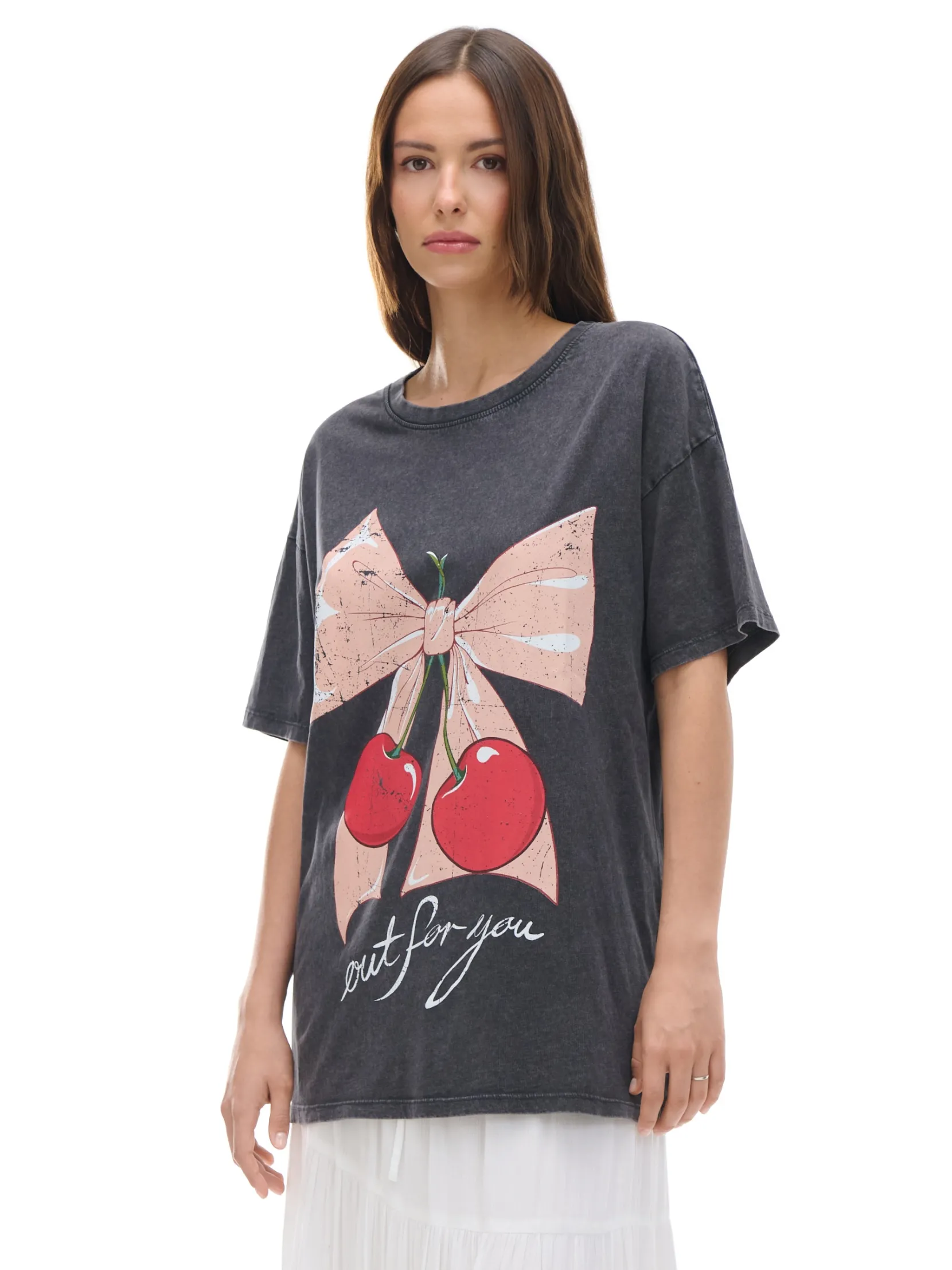 Discount Koszulka oversize z motywem wiśni Koszulki, Topy