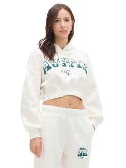 Online Kremowa bluza crop Bluzy|Sety
