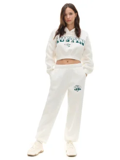 Online Kremowa bluza crop Bluzy|Sety