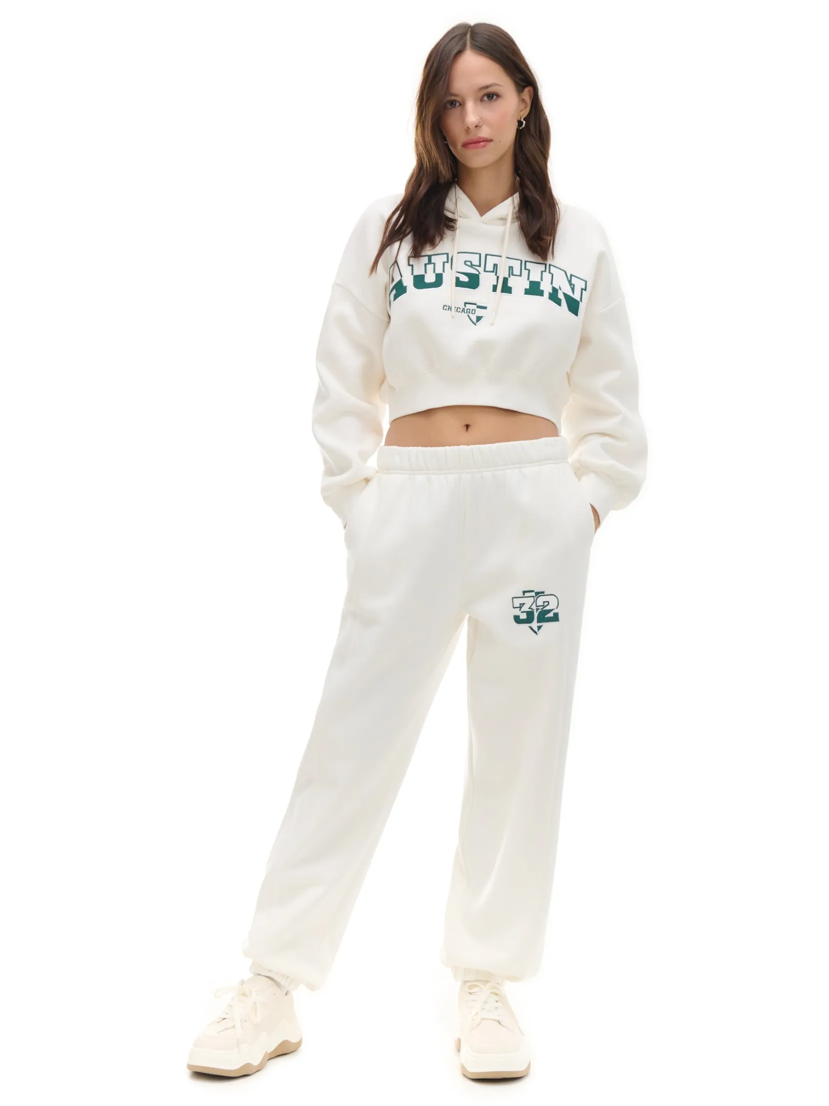 Online Kremowa bluza crop Bluzy|Sety