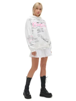 Sale Kremowa bluza oversize z nadrukiem UNISEX Unisex|Unisex