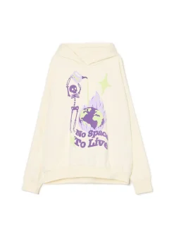 Online Kremowa bluza z kapturem i nadrukiem Bluzy