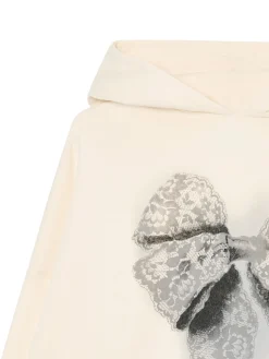 Hot Kremowa bluza z kapturem i nadrukiem Bluzy