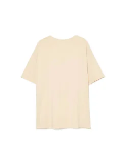Sale Kremowa koszulka oversize z nadrukiem Koszulki, Topy
