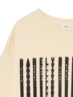 Sale Kremowa koszulka oversize z nadrukiem Koszulki, Topy