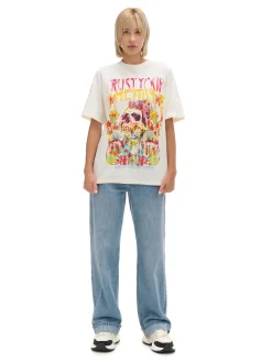 Clearance Kremowa koszulka z kolorowym nadrukiem UNISEX Unisex|Unisex