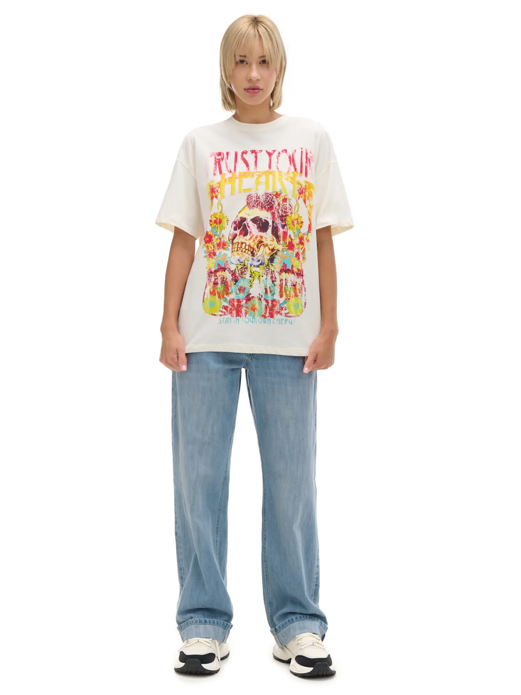 Clearance Kremowa koszulka z kolorowym nadrukiem UNISEX Unisex|Unisex