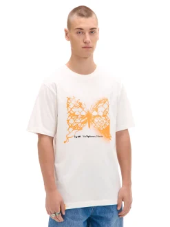 Fashion Kremowa koszulka z motylem Koszulki