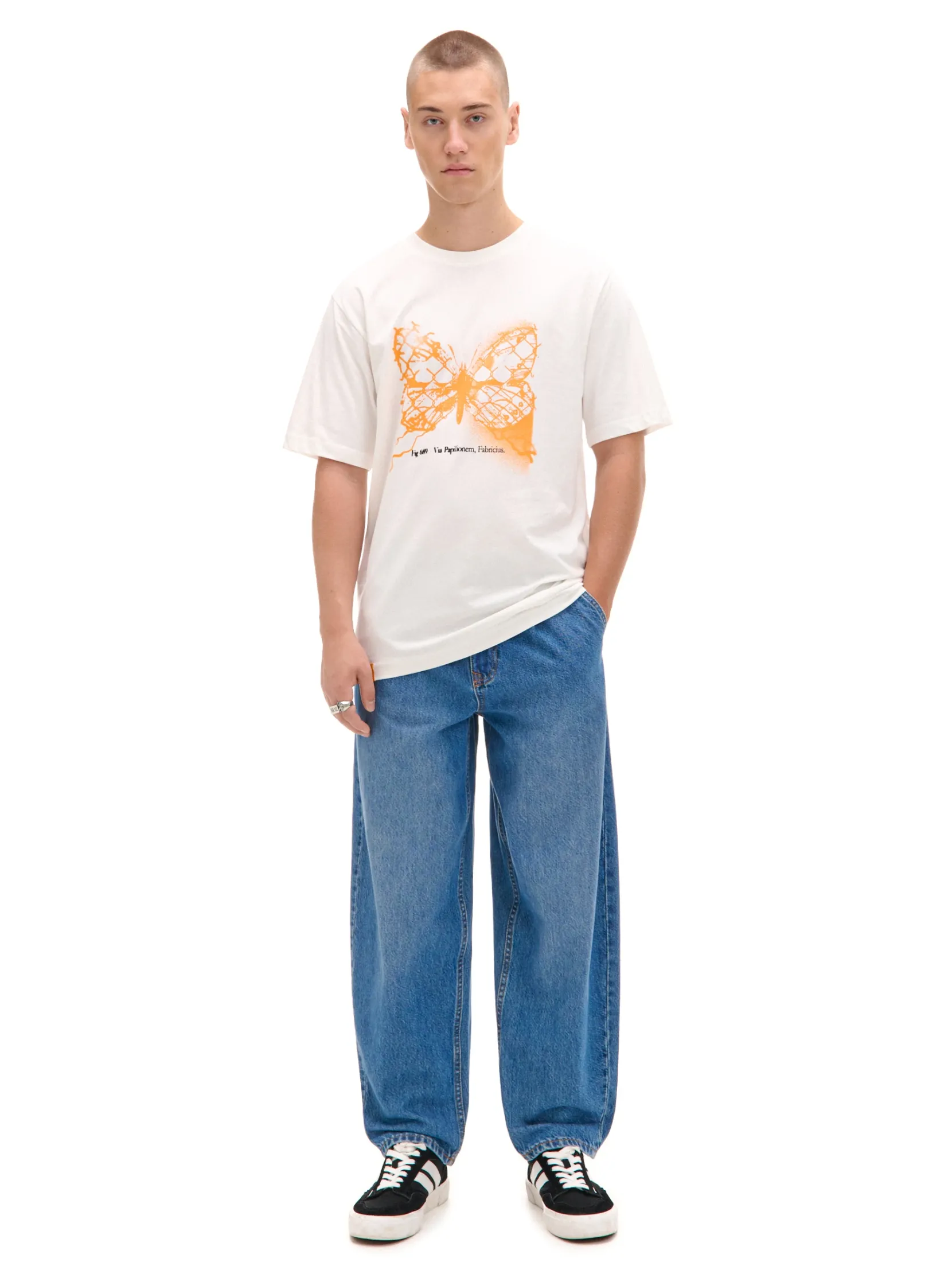 Fashion Kremowa koszulka z motylem Koszulki