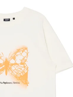 Fashion Kremowa koszulka z motylem Koszulki