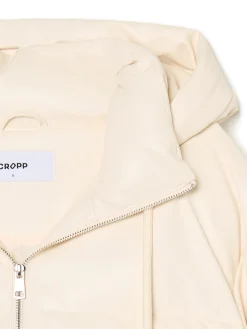 Discount Kremowa kurtka puffer z kapturem Kurtki, Płaszcze