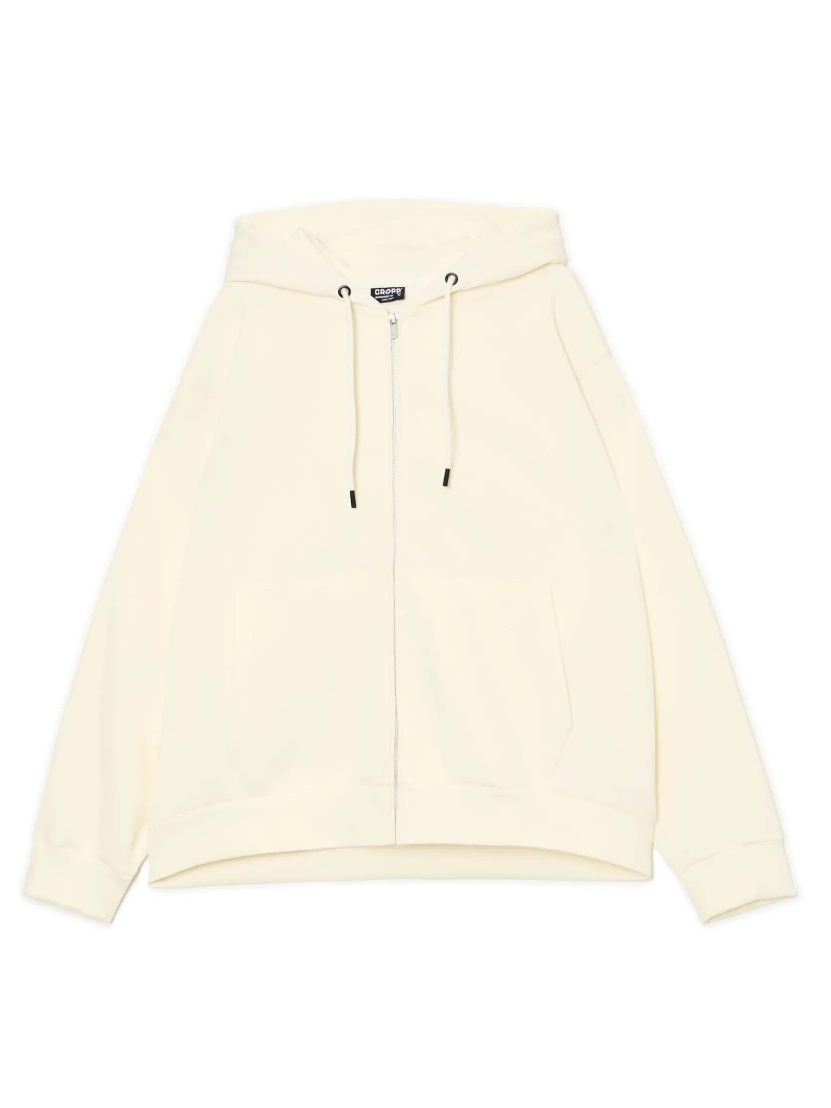 Fashion Kremowa rozpinana bluza z kapturem Bluzy|Sety