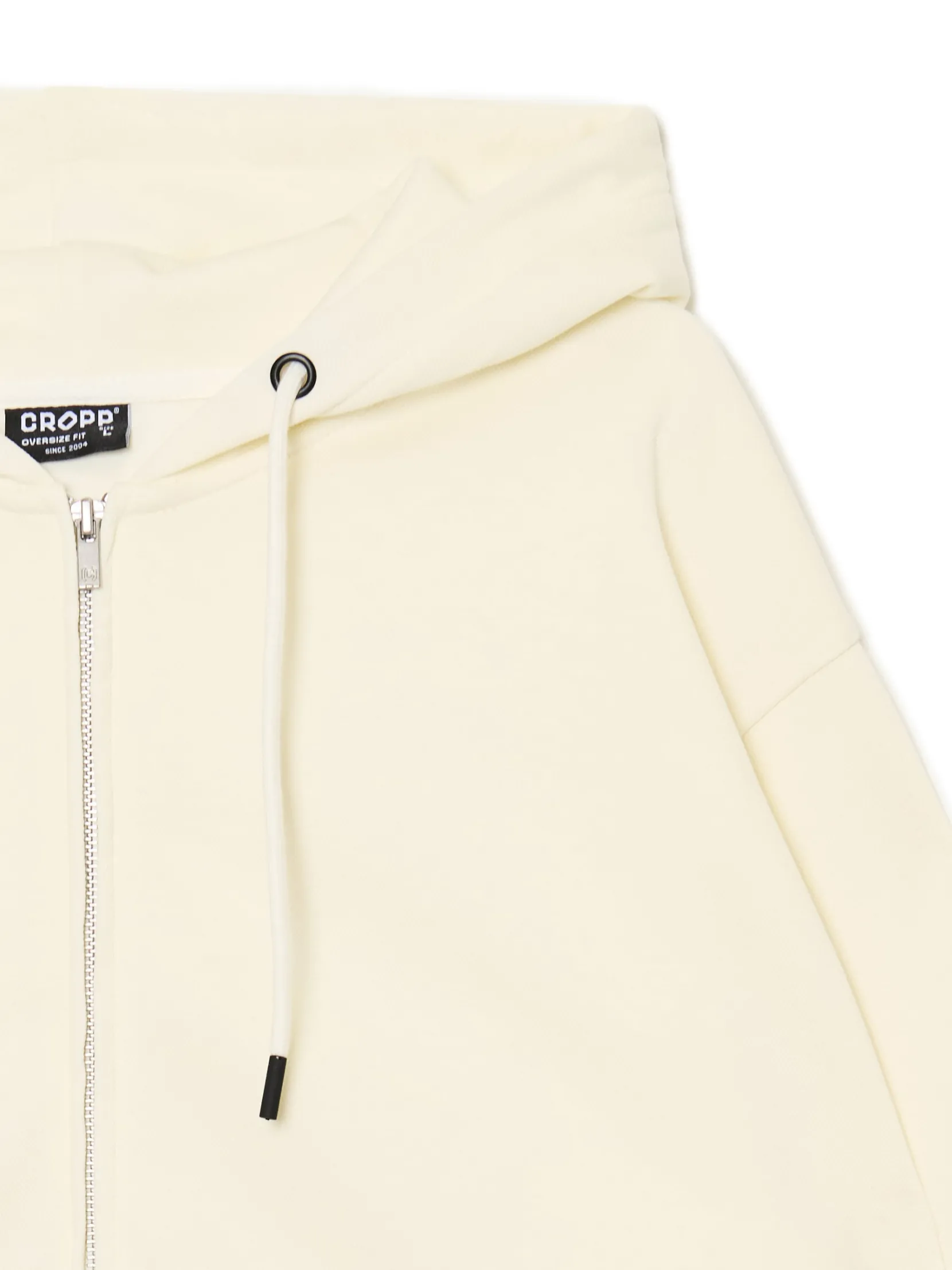 Fashion Kremowa rozpinana bluza z kapturem Bluzy|Sety