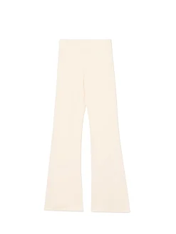 Sale Kremowe dresy typu flare Spodnie