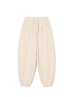 Fashion Kremowe joggery z wysokim stanem Spodnie