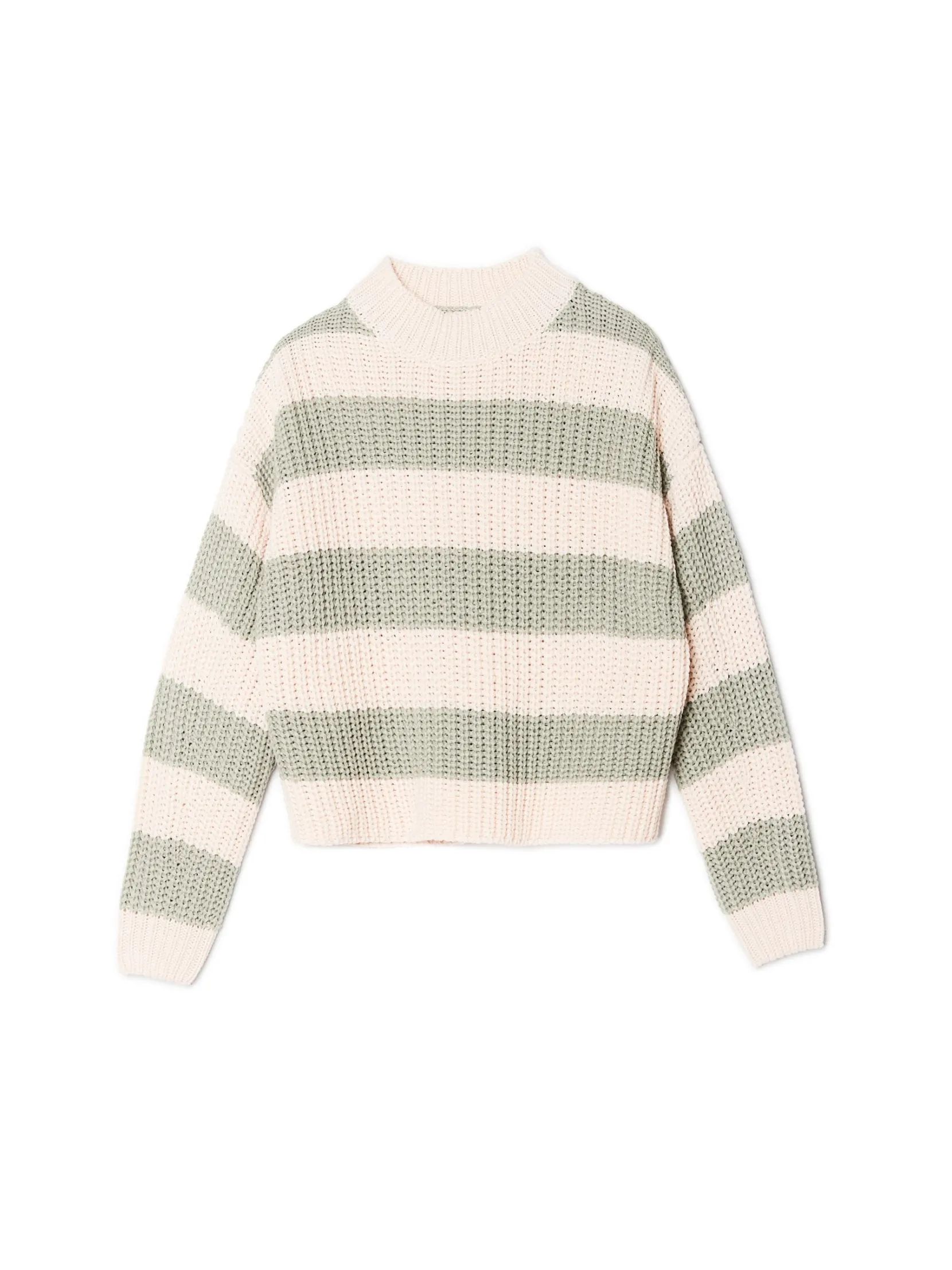Sale Kremowo- sweter w paski Swetry