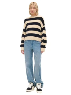 Discount sweter w czarne paski Swetry