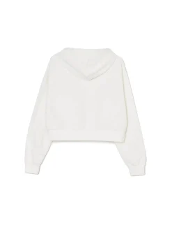 Sale Krótka biała bluza z motylem Bluzy