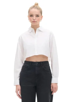 Clearance Krótka biała koszula Koszule, Bluzki
