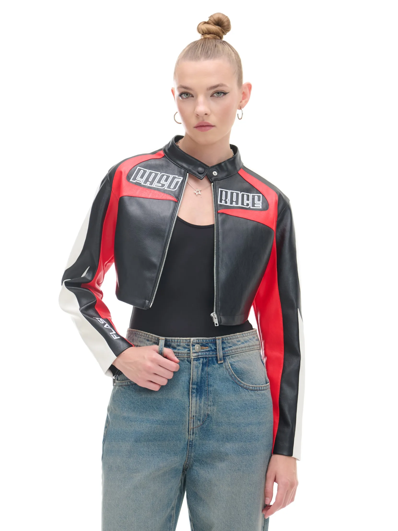 Discount Krótka kurtka w stylu racing Kurtki, Płaszcze