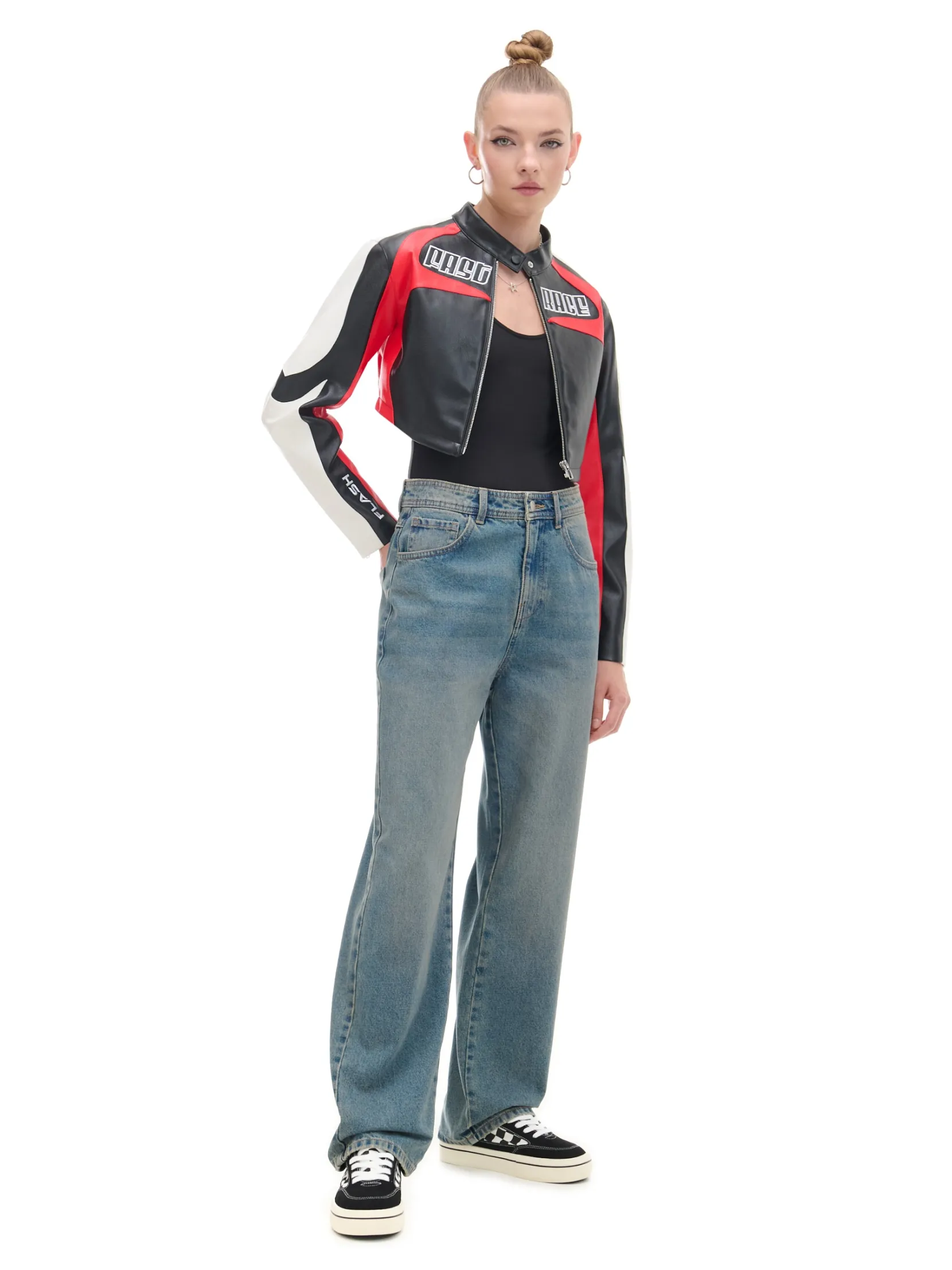 Discount Krótka kurtka w stylu racing Kurtki, Płaszcze