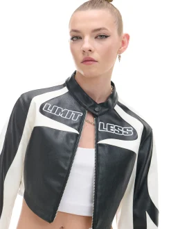 New Krótka kurtka w stylu racing Kurtki, Płaszcze