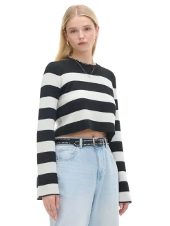 Online Krótki sweter w paski Swetry