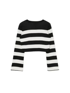 Online Krótki sweter w paski Swetry