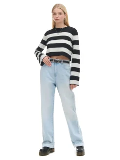 Online Krótki sweter w paski Swetry