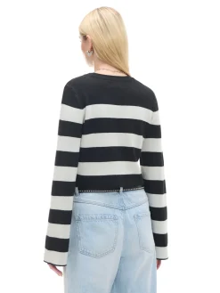 Online Krótki sweter w paski Swetry
