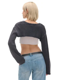 Sale Krótki sweter z agrafkami Swetry