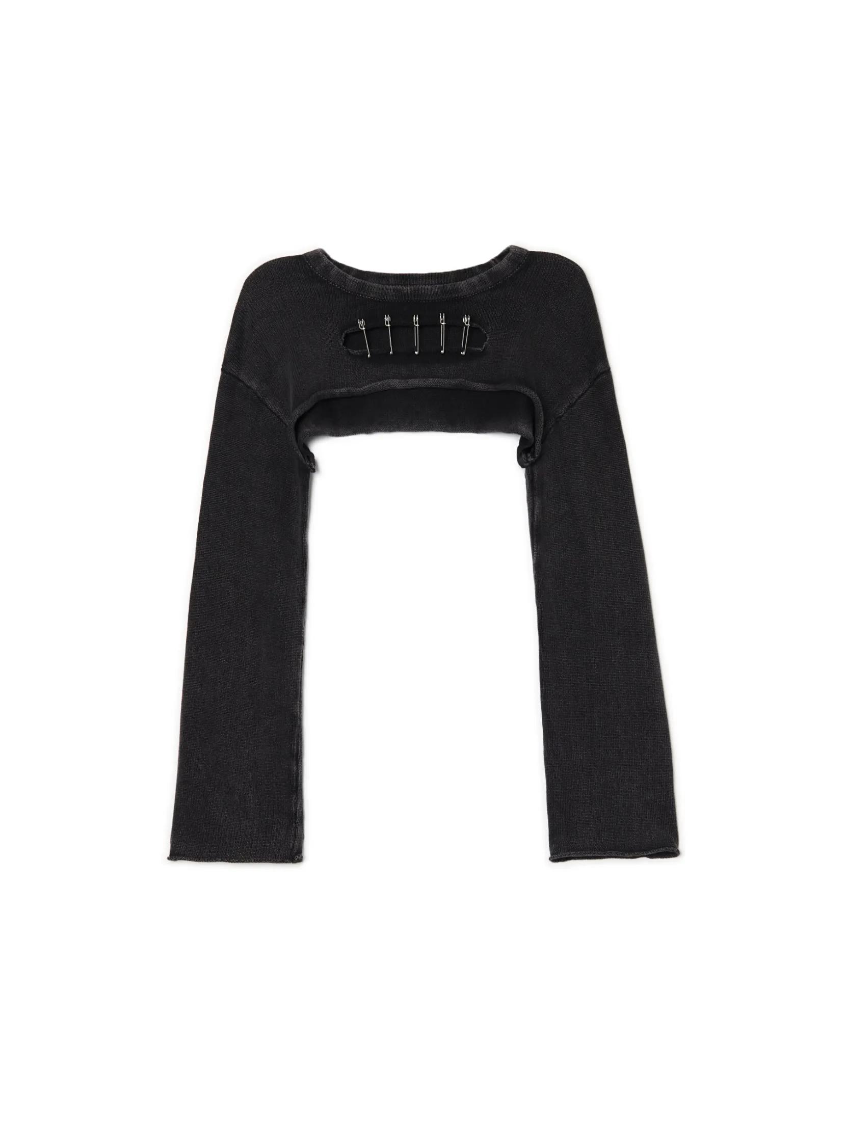 Sale Krótki sweter z agrafkami Swetry