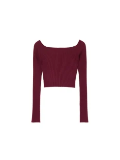 New Krótki sweter z odkrytymi ramionami Swetry