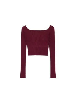 New Krótki sweter z odkrytymi ramionami Swetry
