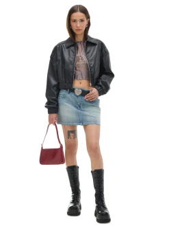 Fashion Kurtka bomber z imitacji skóry Kurtki, Płaszcze