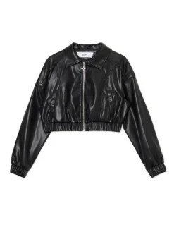 Fashion Kurtka bomber z imitacji skóry Kurtki, Płaszcze