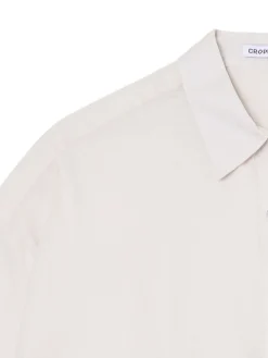 Discount Luźna kremowa koszula crop Koszule, Bluzki
