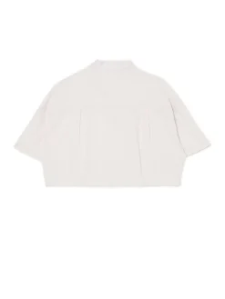 Discount Luźna kremowa koszula crop Koszule, Bluzki