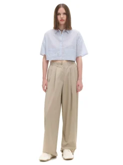 New Luźna niebieska koszula crop Koszule, Bluzki