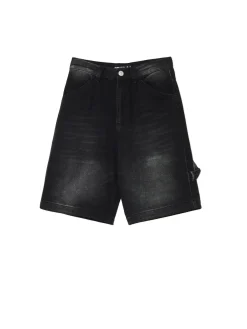 Outlet Luźne denimowe bermudy Jeansy
