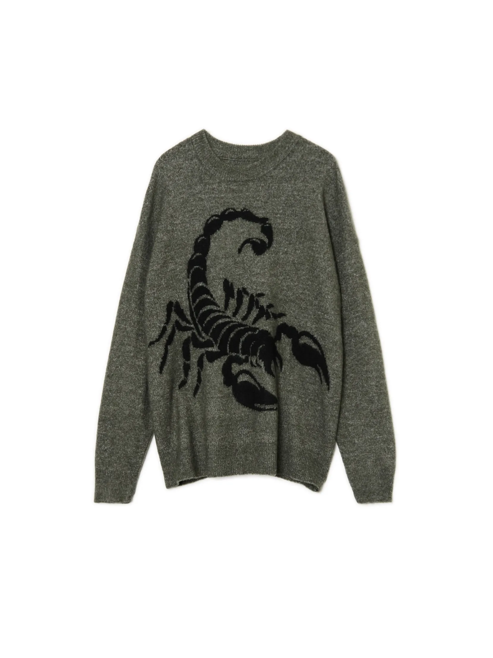 Clearance Melanżowy sweter ze skorpionem Swetry